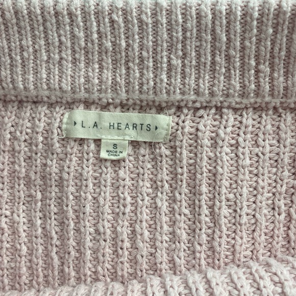 Pacsun La Hearts pink cropped sweater, size small - Picture 2 of 3
